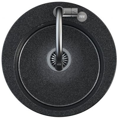 Steiner James 210 zlewozmywak 51 cm granitowy z baterią kuchenną Julia i zaślepką czarny/opalizacja srebrna ART5151S1BP_3673500BS_Z