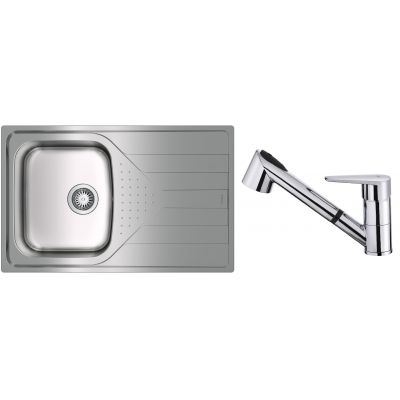 Zestaw Teka Universe 45 T-XP 1B 1 D REV 3 1/2 zlewozmywak stalowy 79x50 cm stal polerowana z baterią kuchenną Teka IN chrom (115110011, 469781200)