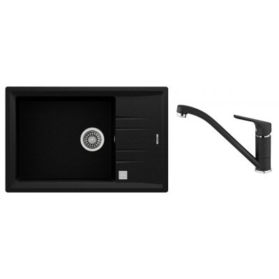 Zestaw Teka Stone 60 S-TG zlewozmywak 78x51 cm Tegranit onyks z baterią kuchenną Teka MTP 913 TG onyks (115330038, 46913020Q)