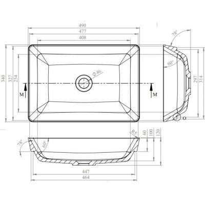 Vayer Vela-A umywalka 49x34 cm prostokątna nablatowa biała 049.034.010.3-1.0.1.0.0