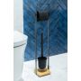 AWD Interior stojak na papier toaletowy ze szczotką WC czarny mat/bambus AWD02071806 zdj.2