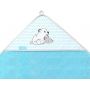 Babyono okrycie kąpielowe 100x100 cm bambusowe misie niebieskie 346/02 zdj.2