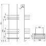 Hyggli Inox półka prysznicowa 25x12,1x79,1 cm zawieszana na kabinę czarna 50-115 zdj.2