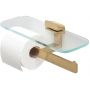Geesa Shift uchwyt na papier toaletowy podwójny z półką złoto szczotkowane/szkło przezroczyste 919948-07 zdj.4