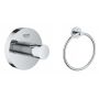 Zestaw Grohe Essentials wieszaki na ręcznik 2 szt chrom (40364001, 40365001) zdj.1