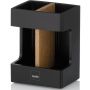 Outlet - Kela Cube pojemnik na szczoteczki stojący czarny/brązowy 23688 zdj.1