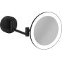 Kludi Vela R lusterko kosmetyczne 20,2x20,2 cm okrągłe z oświetleniem czarny mat 5899539W zdj.1