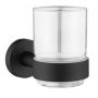 Kronenbach Lima 2.0 Black kubek na szczoteczki czarny mat-przezroczysty 29.200.055.0005 zdj.1