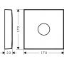 Hansgrohe iBox rozeta przedłużająca kwadratowa 170 mm chrom 14964000 zdj.2