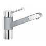 Blanco Zenos-S bateria kuchenna z wyciąganą wylewką ceramika szarość aluminium/chrom 517830 zdj.1