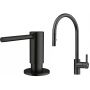 Zestaw Franke Eos bateria kuchenna stojąca z dozownikiem do płynów 350 ml czarna stal szlachetna (1150613671, 1120717102) zdj.1