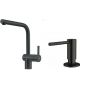 Zestaw Franke Atlas bateria kuchenna stojąca z dozownikiem do płynów 350 ml czarna stal szlachetna (1150550424, 1120717102) zdj.1