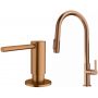 Zestaw Franke Maris Slim Clear Water J Pull-Out bateria kuchenna stojąca z dozownikiem do płynów 350 ml miedziany (1200736602, 1120717104) zdj.1