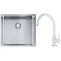 Franke Box BXX 210/110-45 zlewozmywak 49x45 cm stalowy z baterią kuchenną Lina biały polarny (1270453655, 1150626024) zdj.1