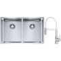 Franke Box BXX 220/120 34-34 zlewozmywak 74x45 cm stalowy z baterią kuchenną Lina chrom/biały (1270370188, 1150626088) zdj.1