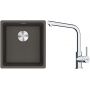 Franke Maris MRG 110-37 zlewozmywak granitowy 43x40 cm łupkowy szary z baterią kuchenną Lina chrom (1250716374, 1150693230) zdj.1