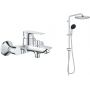 Grohe Vitalio Start System 250 zestaw prysznicowy ścienny z deszczownicą i bateria bateria wannowo-prysznicowa ścienna chrom ( 26680001, 24198001) zdj.1