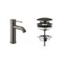 Zestaw Grohe Essence bateria umywalkowa stojąca z korkiem Brushed Hard Graphite (23590AL1, 65807AL0) zdj.1