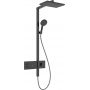 Hansgrohe Raindance Alive Q zestaw prysznicowy ścienny termostatyczny z deszczownicą czarny chrom szczotkowany 24591340 zdj.1