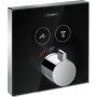 Hansgrohe ShowerSelect Glass bateria wannowo-prysznicowa podtynkowa termostatyczna czarna/chrom 15738600 zdj.1