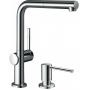 Zestaw Hansgrohe Talis M54 bateria kuchenna stojąca z dozownikiem do płynów chrom (72809000, 40438000) zdj.1