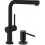 Zestaw Hansgrohe Talis M54 bateria kuchenna stojąca z dozownikiem do płynów czarny mat (72809670, 40438670) zdj.1