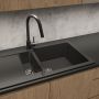 Zestaw Oltens Gravan zlewozmywak granitowy 1,5-komorowy 100x50 cm z baterią kuchenną Skafta czarny mat (72300300, 35206300) zdj.7