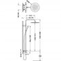 Tres Over-Wall zestaw wannowo-prysznicowy ścienny termostatyczny z deszczownicą okrągłą stal 19031202AC zdj.2