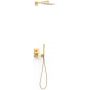 Tres Slim Exclusive zestaw prysznicowy podtynkowy z deszczownicą złoty mat 20228004OM zdj.1