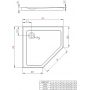 Radaway Doros PT brodzik pięciokątny 80x80 cm biały SDRPT8080-01-04S zdj.2