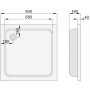 Brodzik kwadratowy 80 x 80 cm Poolspa Galia PBK0310B0000000 zdj.2