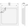 Brodzik kwadratowy 90 x 90 cm Poolspa Galia PBK0410B0000000 zdj.2