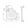 Brodzik pięciokątny 90 x 90 cm Poolspa Penta PBPQ311B0000000 zdj.2