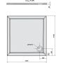 Polysan Aura brodzik 100x100 cm kwadratowy biały 60511 zdj.2