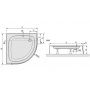 Brodzik półokrągły 90 x 90 cm typ BPza-b/EkoPlus Sanplast Eko Plus 615-131-0430-10-000 zdj.2