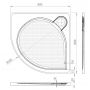Vayer Boomerang brodzik 80x80 cm półokrągły biały 080.080.002.2-3.0.0.0.0 zdj.2