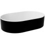 Besco Lova umywalka 53x34 cm owalna nablatowa biała-czarna #UMM-LBW-N zdj.1