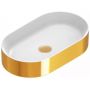 Catalano Gold & Silver umywalka 50x35 cm owalna nablatowa biała-złota 0122500042 zdj.1