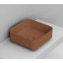 Ceramica Dolomite Noemi umywalka 40x40 cm kwadratowa nablatowa brązowy mat  D311761 zdj.1