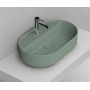Ceramica Dolomite Noemi umywalka 65x40 cm owalna nablatowa zielona matowa D312075 zdj.1