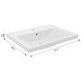Defra Nanu umywalka 61x46 cm prostokątna meblowa biała 1032 zdj.3