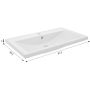 Defra Nanu umywalka 81x46 cm prostokątna meblowa biała 1034 zdj.3