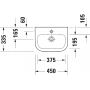 Duravit D-Code umywalka 45x33,5 cm półokrągła ścienna biała 07484500002 zdj.2
