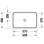 Duravit D-Neo umywalka 60x40 cm prostokątna nablatowa biała 2397600070 zdj.4