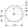 Geberit Variform umywalka 50x45 cm wpuszczana owalna KeraTect biała 500.713.00.2 zdj.5