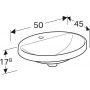 Geberit Variform umywalka 50x45 cm wpuszczana owalna KeraTect biała 500.714.00.2 zdj.2
