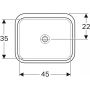 Geberit Variform umywalka 45x35 cm podblatowa prostokątna KeraTect biała 500.763.00.2 zdj.5