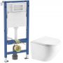 Zestaw Geberit Duofix Delta stelaż podtynkowy z miską WC Hagser Beno i deską wolnoopadającą biały (111170002, HGR20000042) zdj.1
