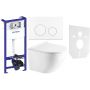 Zestaw Hagser Beno miska WC wisząca z deską wolnoopadającą i stelażem podytnkowym Oltens z uszczelką i przyciskiem spłukującym biały (HGR14000042, HGR11000045, 50001000, 57102000, 49301000) zdj.1
