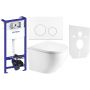 Zestaw Hagser Beno miska WC wisząca z deską wolnoopadającą i stelażem podytnkowym Oltens z uszczelką i przyciskiem spłukującym biały (HGR14000042, HGR20000045, 50001000, 57102000, 49301000) zdj.1